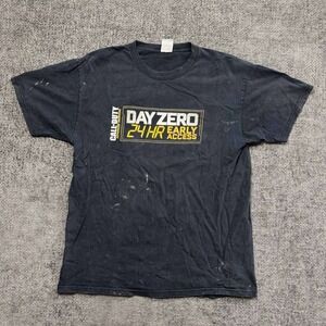 Call of Duty Day Zero Graphic Tee Mens L Black Industrial Streetwear Shirt